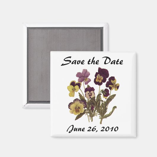 Garden Pansy Flowers, sparen de Datum! Magneet (Voorkant / Achterkant)