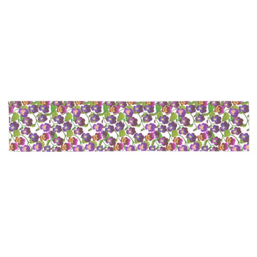 Garden Pansy Flowers Table Runner Korte Tafelloper (Horizontaal)
