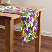 Garden Pansy Flowers Table Runner Korte Tafelloper (Voorbeeld)
