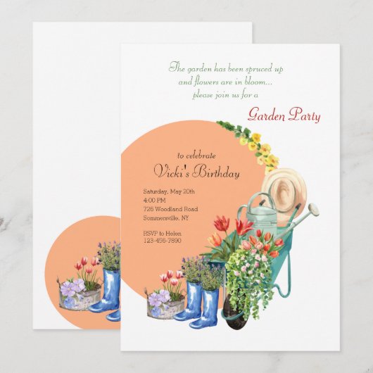 Garden-partij Kaart (Voorkant / Achterkant)