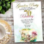 Garden Party 70th Birthday Kaart<br><div class="desc">70e verjaardag van de  Waterverf Garden Party. Gemakkelijk om de steekproeftekst in uw eigen te veranderen door te klikken personaliseer. Klik verder aanpassen om het doopvonttype,  de kleur van de doopvont,  de doopvontgrootte te veranderen,  of de tekst of de ontwerpelementen toe te voegen/te schrappen/te veranderen.</div>
