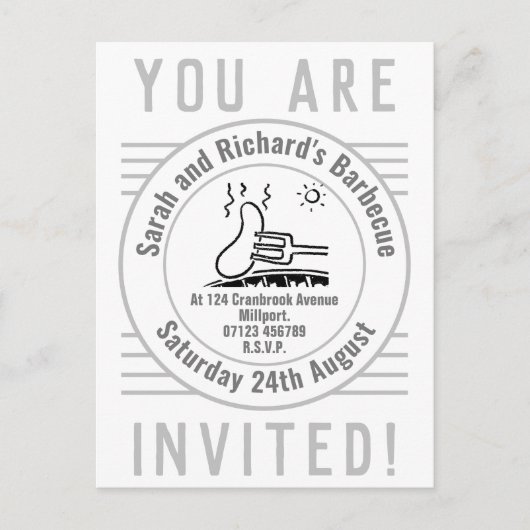 Garden Party Barbecue Briefkaart (Voorkant)