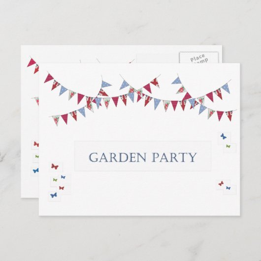 Garden Party/BBQ - Uitnodiging Briefkaart (Voorkant / Achterkant)