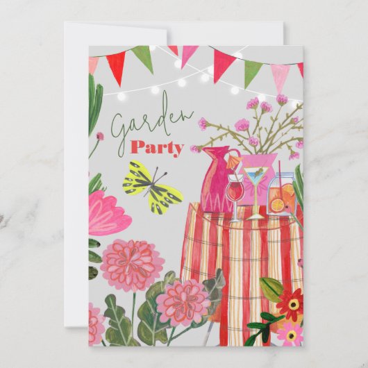 Garden Party Birthday Kaart (Voorkant)