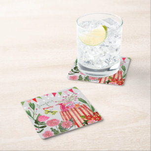 Garden Party Birthday Kartonnen Onderzetters