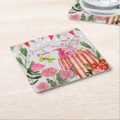 Garden Party Birthday Kartonnen Onderzetters (Schuin)