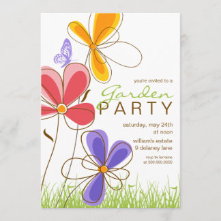 Garden Party | Bloemen en vlinder Kaart