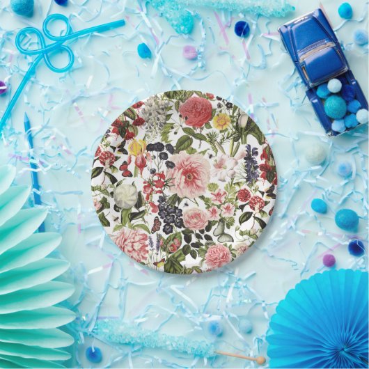 Garden Party  Bloemen Groene Duim Verjaardag Papieren Bordje (Feest)