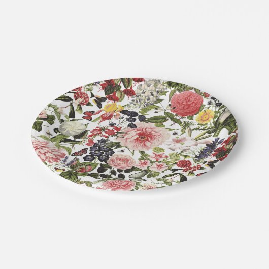 Garden Party Bloemen Groene Duim Verjaardag Papieren Bordje (Gekanteld)