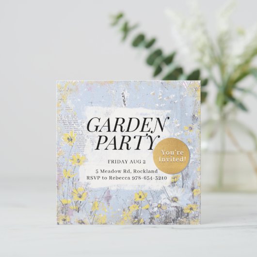 Garden Party Blue Daisy Wildflower Verjaardagsclas Kaart (Staand voorkant)