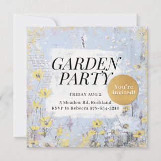 Garden Party Blue Daisy Wildflower Verjaardagsclas Kaart