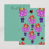 Garden Party Bouquets-Jade Bedankkaart (Voorkant / Achterkant)