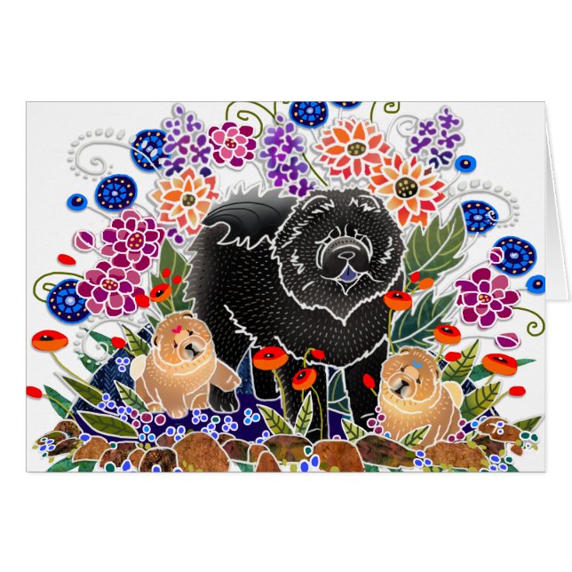 GARDEN PARTY Chow - Kunstkaarten van Sandra Miller (Voorkant Horizontaal)