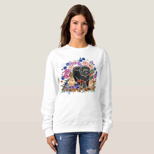 GARDEN PARTY CHOW Sweatshirt -best op donker/wit (Voorkant volledig)
