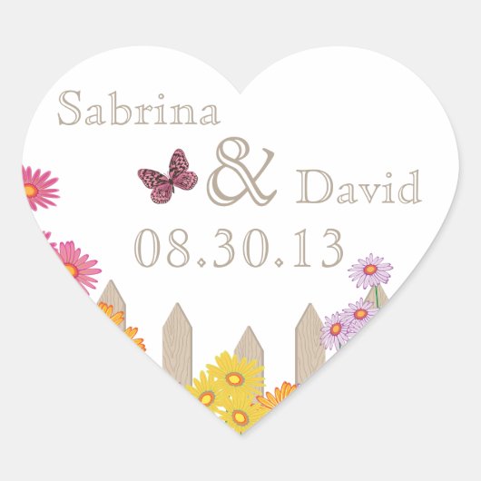 Garden Party Collectie Envelope Seal Hart Sticker (Voorkant)