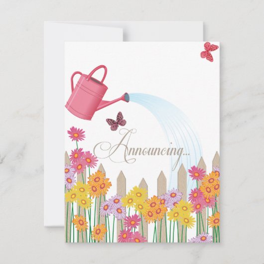 Garden Party Collectie Verloving Aankondiging (Voorkant)