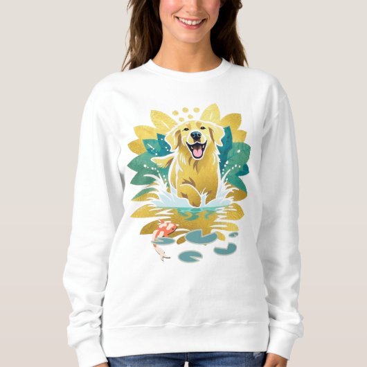 GARDEN PARTY CRASHER Golden Retriever shirten Trui (Voorkant)