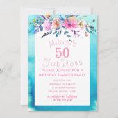 Garden Party Custom 50 and Fabulous 50th Birthday Kaart (Voorkant)