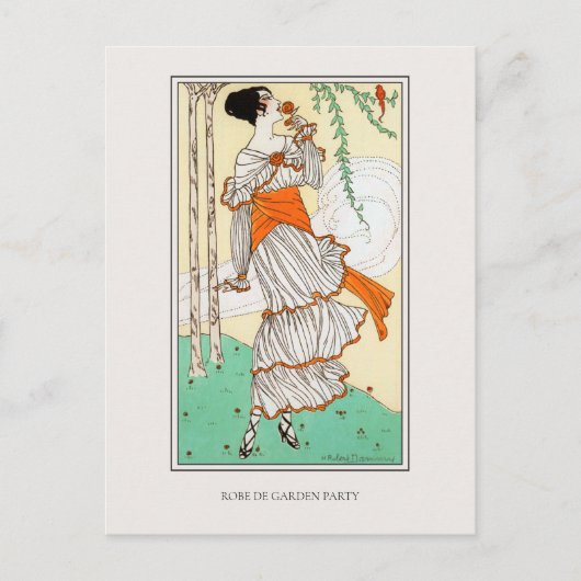 Garden Party  Dammy Mode Illustratie Briefkaart (Voorkant)