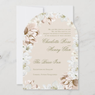Garden Party Floral Wedding Invitation Kaart