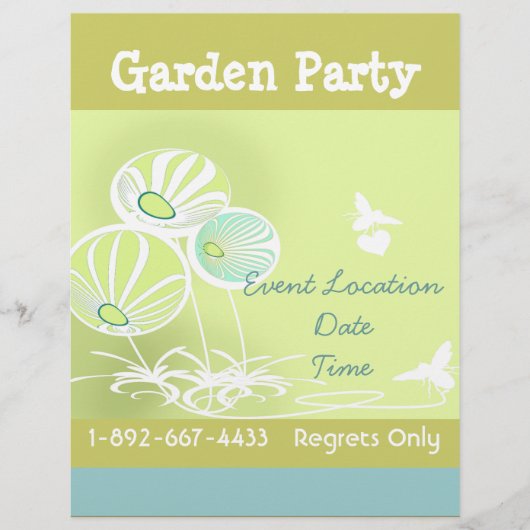Garden Party Flowers and bijes Flyer (Voorkant)