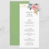 Garden Party, Flowers and Twinkle Lights Wedding Menu (Voorkant / Achterkant)