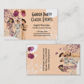 Garden Party in Peach en Plum Visitekaartje (Voorkant / Achterkant)