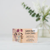 Garden Party in Peach en Plum Visitekaartje (Staand voorkant)