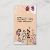 Garden Party in Peach en Plum Visitekaartje (Achterkant)
