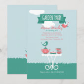 Garden Party-instellingsuitnodiging Kaart (Voorkant / Achterkant)