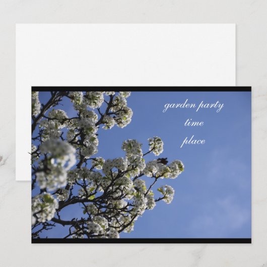 Garden Party Invite Kaart (Voorkant / Achterkant)