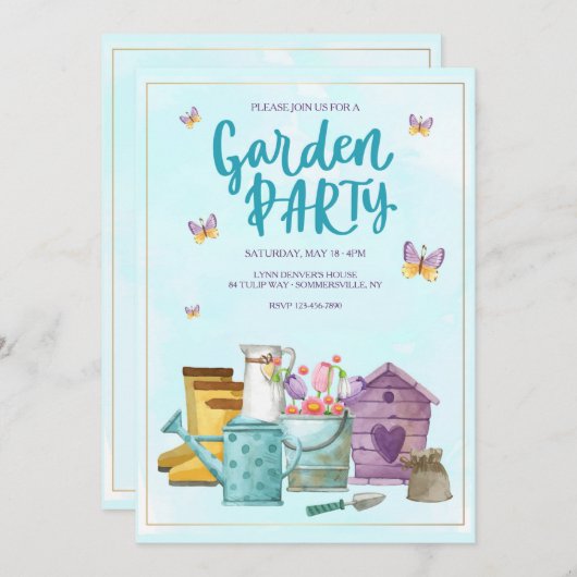 Garden Party Kaart (Voorkant / Achterkant)