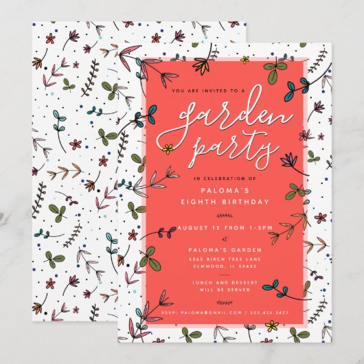 Garden Party Kaart (Voorkant / Achterkant)