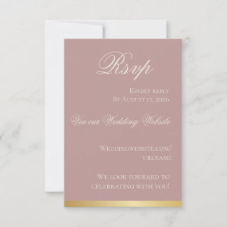 Garden Party Mauve and Gold RSVP Card Kaartje