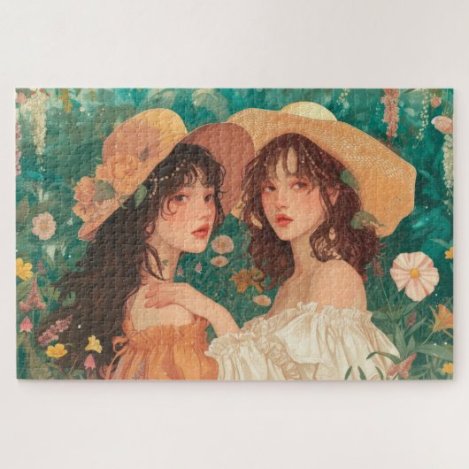Garden Party Meisjes Jigsaw Puzzel (Horizontaal)
