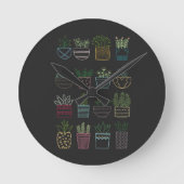 Garden Party met bloemenpotten Ronde Klok (Voorkant)