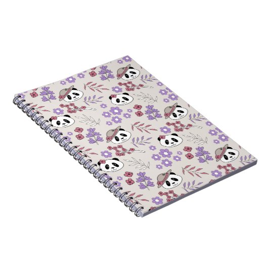 Garden Party Pandas - 1000Pandas door Amanda Roos Notitieboek (Rechterzijde)