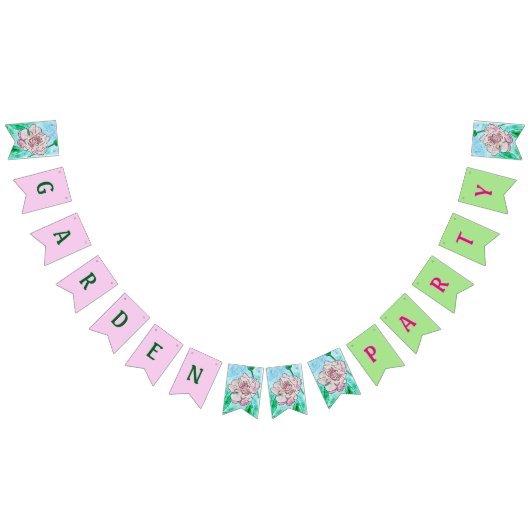 Garden Party Pink Peony Vlaggetjes (Alle)