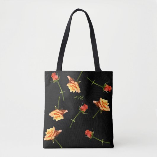 "Garden Party"-Rozen over het afdrukTas - zwart GR Tote Bag (Voorkant)