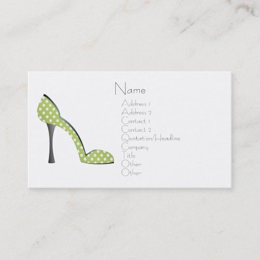 Garden Party Shoe Visitekaartje (Voorkant)