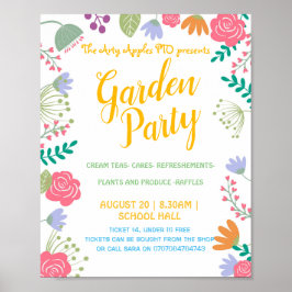 Garden party summer theme poster
