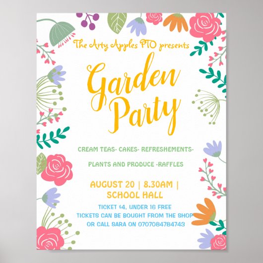 Garden party summer theme poster (Voorkant)