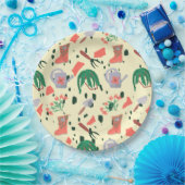 Garden Party Terrazzo Papieren Bordje (Feest)