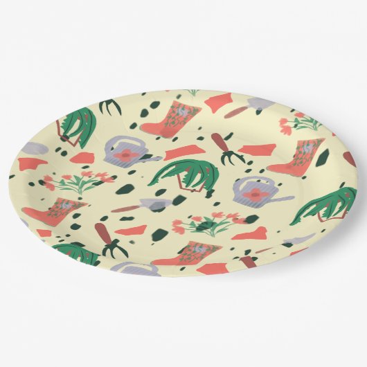 Garden Party Terrazzo Papieren Bordje (Gekanteld)