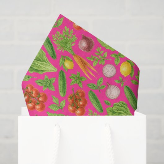 Garden Party Vegetable Theme Paper — Luxe Design Tissuepapier (Cadeauzakje)