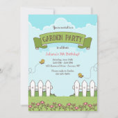 Garden Party verjaardagsuitnodiging Kaart (Voorkant)