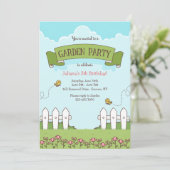 Garden Party verjaardagsuitnodiging Kaart (Staand voorkant)
