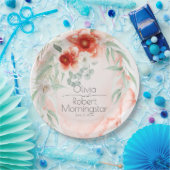 Garden Party Waterverf Koral Flowers Papieren Bordje (Feest)