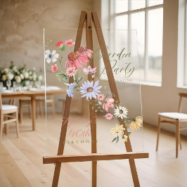 Garden Party Waterverf Wilde bloemen Birthday Acryl Bord