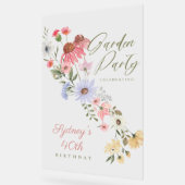 Garden Party Waterverf Wilde bloemen Birthday Acryl Bord (Hoek)